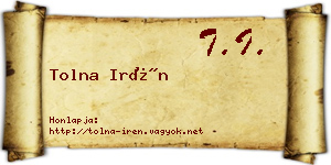 Tolna Irén névjegykártya
